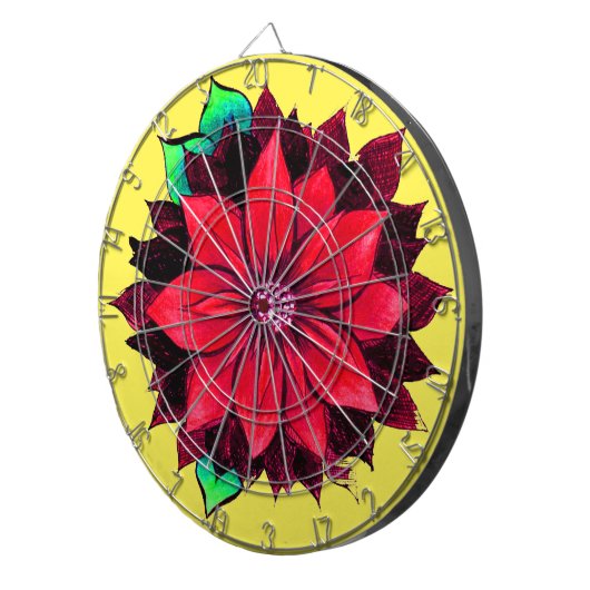 KLASSIEKE POINSETTIA IN ROOD DARTBORD (Voorkant Rechts)