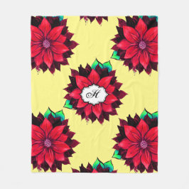 KLASSIEKE POINSETTIA IN ROOD FLEECE DEKEN