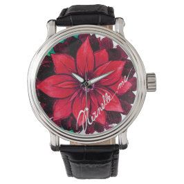 KLASSIEKE POINSETTIA IN ROOD HORLOGE