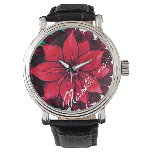 KLASSIEKE POINSETTIA IN ROOD HORLOGE (Voorkant)