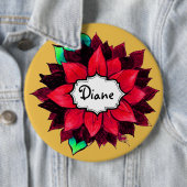 KLASSIEKE POINSETTIA IN ROOD RONDE BUTTON 6,0 CM (In situ)