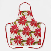 Klassieke Poinsettia Initialen met kerstrode rode Schort (Voorkant)