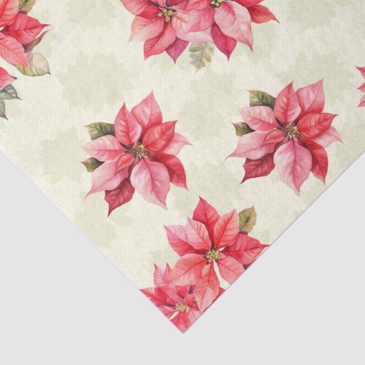 Klassieke Poinsettia Kerstbloemen Tissuepapier (Detail)