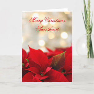 Klassieke Poinsettia Romantische Kerstmis Feestdagen Kaart