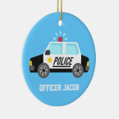 Klassieke politieauto met Siren voor de kamer van  Keramisch Ornament (Rechts)