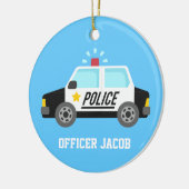 Klassieke politieauto met Siren voor de kamer van  Keramisch Ornament (Links)