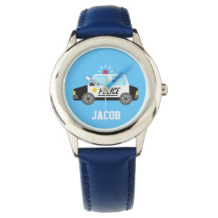 Klassieke politieauto met sirene voor kinderen horloge