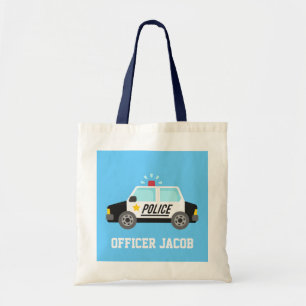 Klassieke politieauto met sirene voor kinderen tote bag