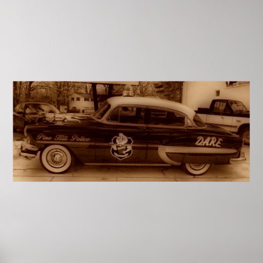 Klassieke  politieauto poster (Voorkant)