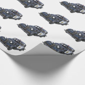 Klassieke politiewagen cadeaupapier (Hoek)