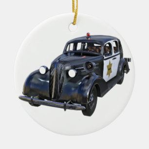 Klassieke politiewagen keramisch ornament