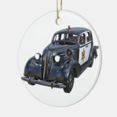 Klassieke politiewagen keramisch ornament (Links)