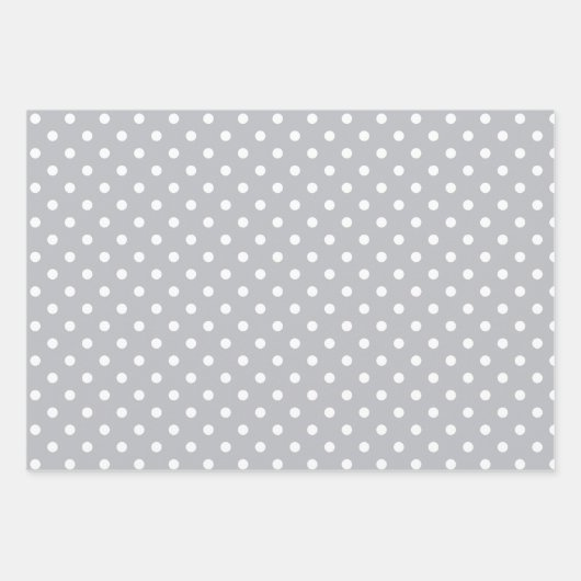 Klassieke polka dot grijs / grijs inpakpapier vel (Voorkant 2)