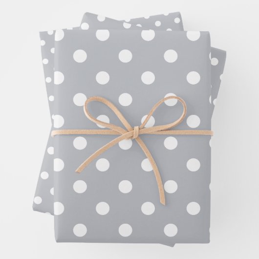 Klassieke polka dot grijs / grijs inpakpapier vel (In situ)
