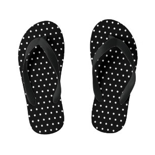 Klassieke Polka Dot Zwart-wit Kinder Teenslippers
