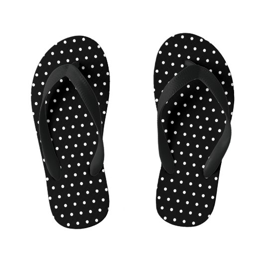 Klassieke Polka Dot Zwart-wit Kinder Teenslippers (Voetbed)