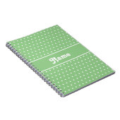 Klassieke Polka Dots Groene en Witte Aangepaste Na Notitieboek (Rechterzijde)