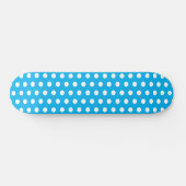 Klassieke Polka Dots Hemelblauw en Wit Persoonlijk Skateboard (Horizontaal)