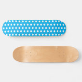 Klassieke Polka Dots Hemelblauw en Wit Persoonlijk Skateboard (Horizontaal)