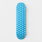 Klassieke Polka Dots Hemelblauw en Wit Persoonlijk Skateboard (Voorkant)