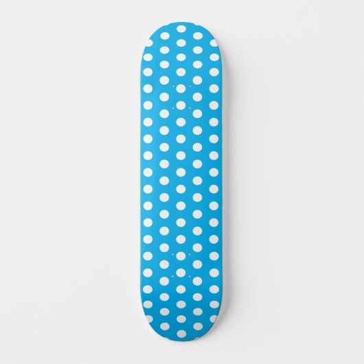 Klassieke Polka Dots Hemelblauw en Wit Persoonlijk Skateboard (Voorkant)