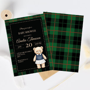 Klassieke Polo Teddbeer Preppy Geruite Baby Borrel Kaart