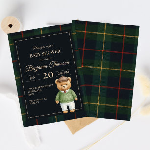 Klassieke Polo Teddbeer Preppy Geruite Baby Borrel Kaart
