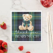 Klassieke Polo Teddybeer Geruite Babyfeestje Servet (Insitu)