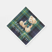 Klassieke Polo Teddybeer Geruite Babyfeestje Servet (Hoek)