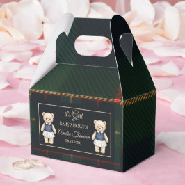 Klassieke Polo Teddybeer Preppy Geruite Baby Showe Bedankdoosjes