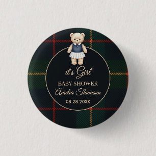 Klassieke Polo Teddybeer Preppy Geruite Baby Showe Ronde Button 3,2 Cm