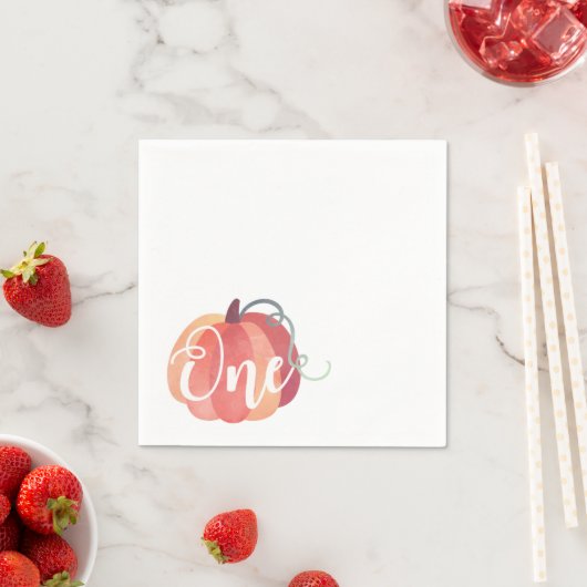 Klassieke pompoen eerste verjaardag servet (Insitu)