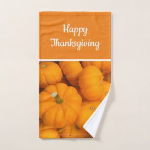 Klassieke pompoen foto Oranje Happy Thanksgiving Handdoek