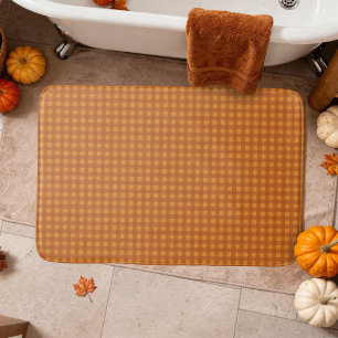 Klassieke Pompoen Herfst Gingham Plaid Rut Badmat