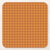 Klassieke Pompoen Herfst Gingham Plaid Rut Kartonnen Onderzetters (Voorkant)