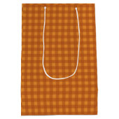 Klassieke pompoen herfst gingham ruit medium cadeauzakje (Achterkant)