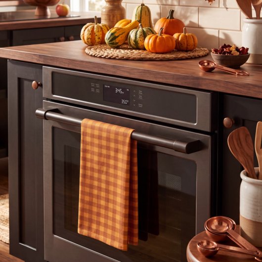 Klassieke pompoen herfst gingham ruit theedoek