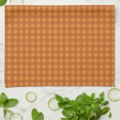 Klassieke pompoen herfst gingham ruit theedoek (Gevouwen)