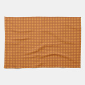 Klassieke pompoen herfst gingham ruit theedoek (Horizontaal)