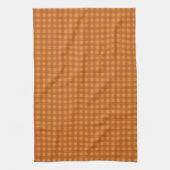 Klassieke pompoen herfst gingham ruit theedoek (Verticaal)