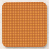 Klassieke pompoen herfst gingham ruitruit bier onderzetter (Voorkant)