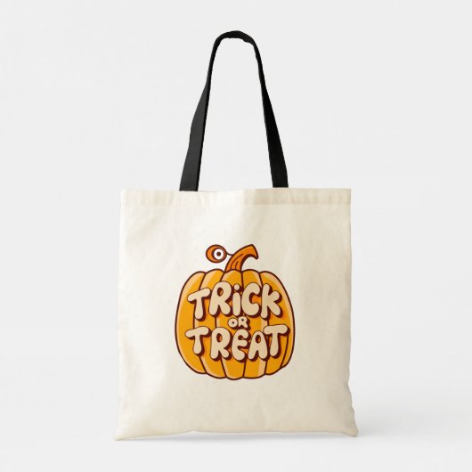 Klassieke Pompoen Off Witte Bubble Trick or treat Tote Bag (Achterkant)