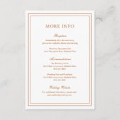 Klassieke Pompoen Sinaasappel Elegant Wedding Informatiekaartje (Voorkant)