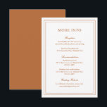 Klassieke Pompoen Sinaasappel Elegant Wedding Informatiekaartje<br><div class="desc">Klassieke aardtoon trouwbehuizing in een terracotta / roest / oranje kleur met een eenvoudig en minimaal ontwerp met uw details omringd door een dubbele rand. De doopvonten afwisselen tussen en elegant manuscript,  een traditionele serif en minimaliseert serif doopvonten. Deze kaart is geweldig voor een officiële bruiloft.</div>
