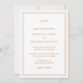 Klassieke Pompoen Sinaasappel Elegant Wedding Kaart (Voorkant)