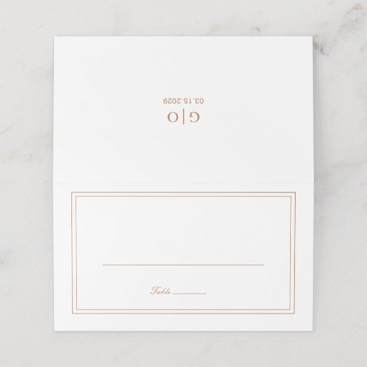 Klassieke Pompoen Sinaasappel Elegant Wedding Plaatskaartje (Buitenkant ongevouwen)