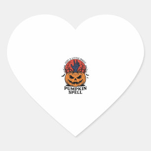 Klassieke Pompoen Spreuk Halloween Heks Hand Kunst Hart Sticker