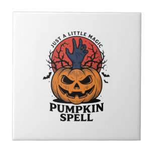 Klassieke Pompoen Spreuk Halloween Heks Hand Kunst Tegeltje
