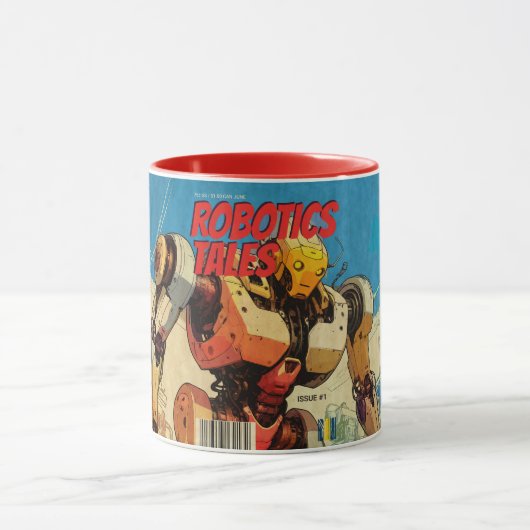 Klassieke Pop Art Sci-Fi Comic Robot Omslag Mok (Midden)