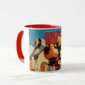 Klassieke Pop Art Sci-Fi Comic Robot Omslag Mok (Voorkant links)